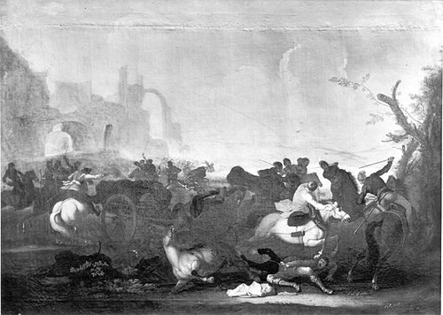 Panduren überfallen Bagage, 1705, Georg Philipp Rugendas the Elder