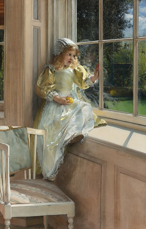 A looking out o'window, Sunshine, 1881, Laura Theresa Alma-Tadema