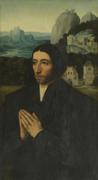 Portrait of a donor before a landscape, 1522, Ambrosius Benson