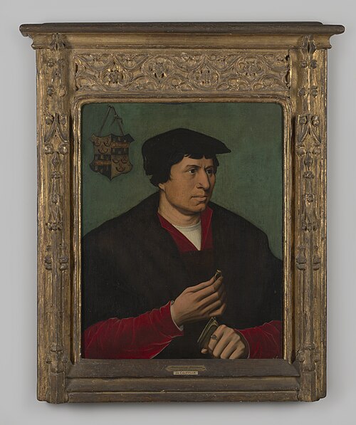 Portret " Vigoureux de Courtville edelman uit Brugge" op hout door Ambrosius Benson, ca.1540, 1540, Ambrosius Benson