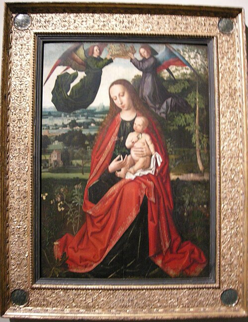 Marienkrönung mit zwei Engeln, 1527, Ambrosius Benson