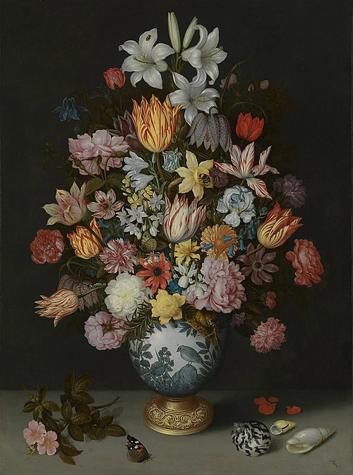 Flowers in a Glass Vase, 1614, Ambrosius Bosschaert