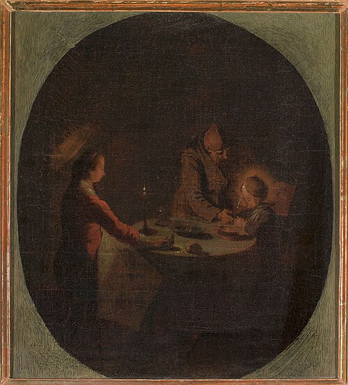 Holy Family at supper, , Jacques Callot