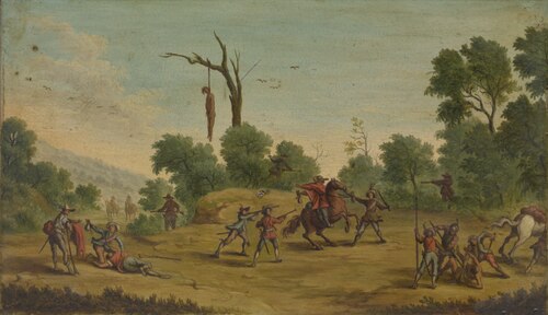 Horsemen Attacked by Robbers, 1650, Jacques Callot