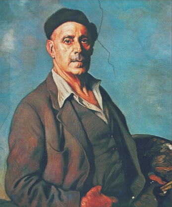 Autorretrato con fondo azul, 1942, Ignacio Zuloaga