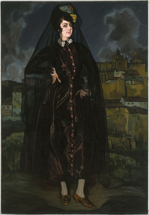 Anita Ramírez, in black, 1915, Ignacio Zuloaga