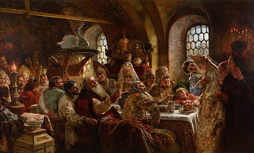 Noce dans une famille boyarde, 1883, Constantin Makovski
