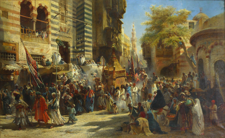 Muhammed's carpet moving from Mecca to Cairo, 1875, Constantin Makovski