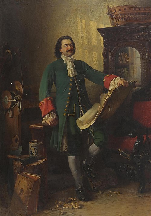 Peter the Great in His Studio, 1870, Constantin Makovski