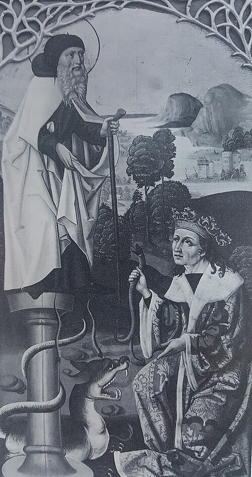 Miracle de saint Siméon le Stylite du Polyptyque de Jean l'Aumônier., 1504, Jan Goraj
