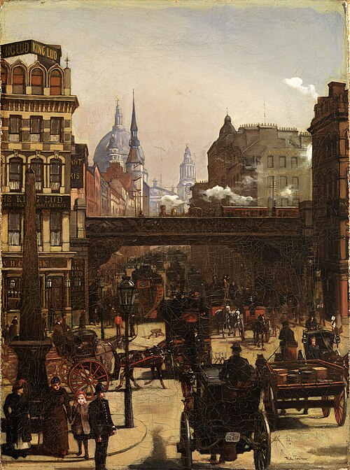 Ludgate Hill, 1884, Wilhelm Trübner