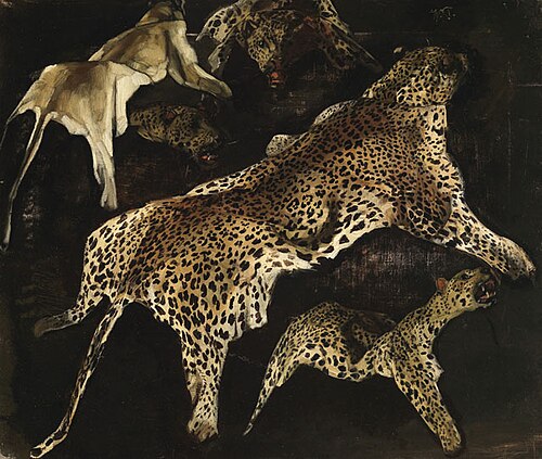 Leopardenfelle, 1895, Wilhelm Trübner