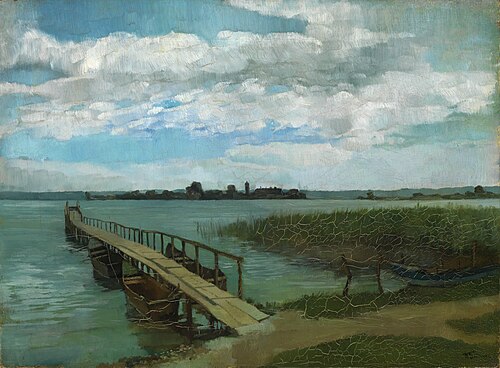 Jetty on the Herreninsel in Lake Chiemsee, 1874, Wilhelm Trübner