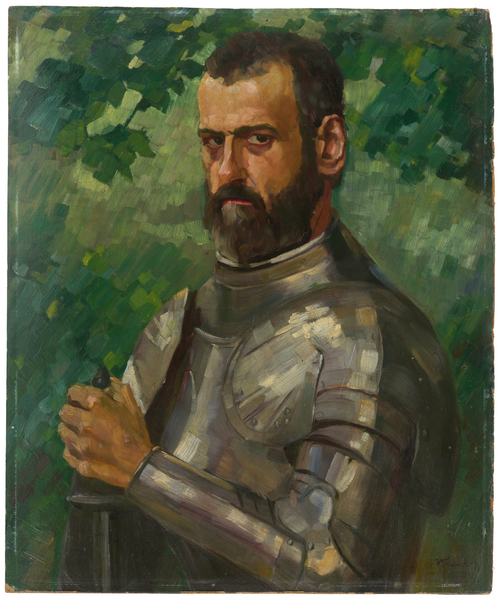 Portrait en buste d’un homme en armure, 1913, Wilhelm Trübner