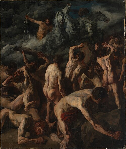Titan battle, 1877, Wilhelm Trübner