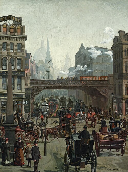 Ludgate Hill, London, 1884, Wilhelm Trübner