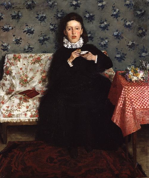 Jeune fille sur le canapé, 1872, Wilhelm Trübner