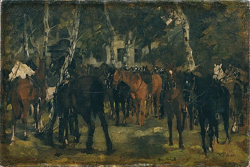 Abgesessene Kürassiere, 1875, Wilhelm Trübner