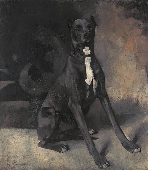 Sitzende Dogge, 1877, Wilhelm Trübner