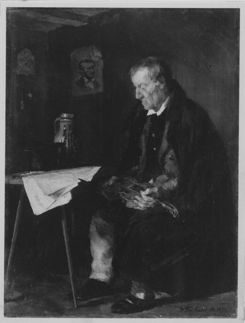 Sitzender Musikant (Der alte Geiger), 1874, Wilhelm Trübner