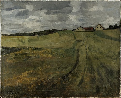 Stubble Field with Ascending Path near Wessling, 1876, Wilhelm Trübner