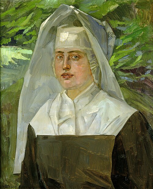 Portrait of a Nun in a Summer Garden, , Wilhelm Trübner