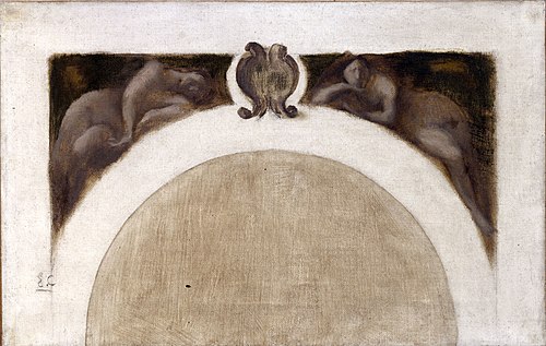 Esquisse pour le salon des Sciences de l'Hôtel de Ville de Paris : Le Magnétisme - La Mécanique, 1890, Eugène Carrière