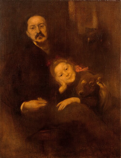 Gabriel Séailles et sa fille, 1893, Eugène Carrière