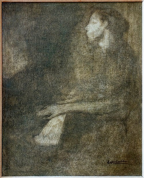 Lise au piano, , Eugène Carrière