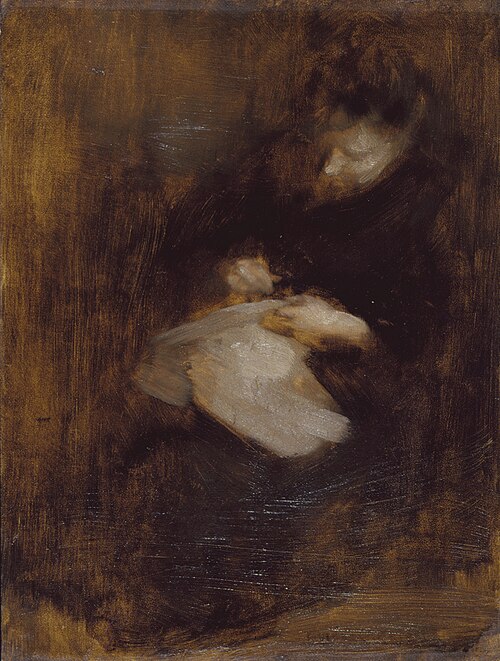 Woman Sewing, 1892, Eugène Carrière