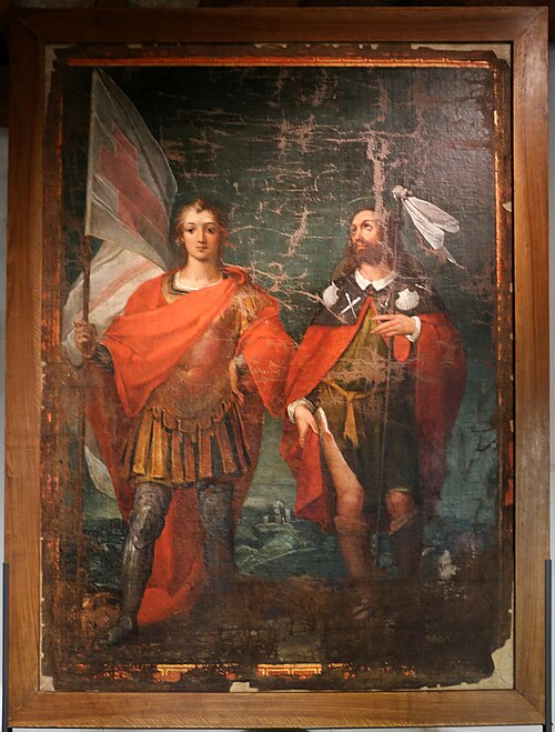 stendardo processionale dei ss. sebastiano (o giorgio) e rocco, 1610, Alessandro Casolani