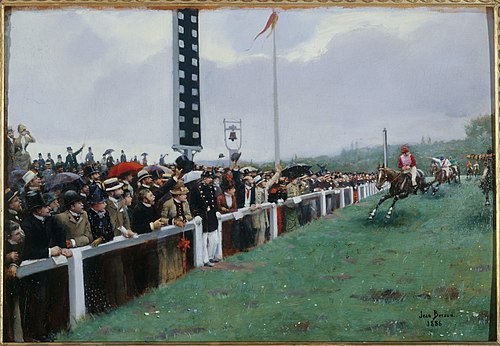 Courses à Longchamp ; l'arrivée au poteau, 1886, Jean Béraud