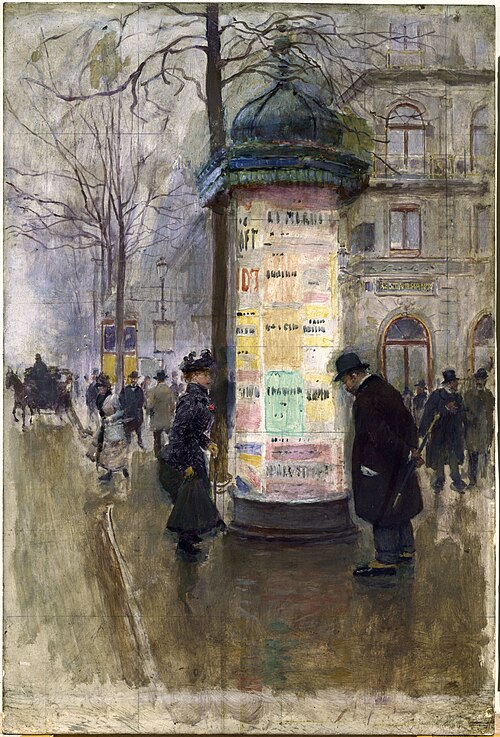 La colonne Morris, 1885, Jean Béraud
