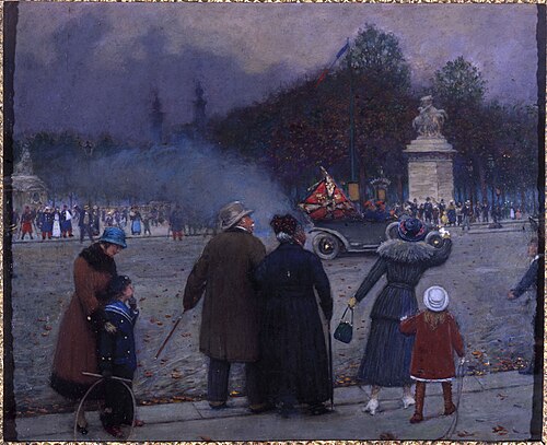Drapeau allemand porté aux Invalides, 1914, Jean Béraud