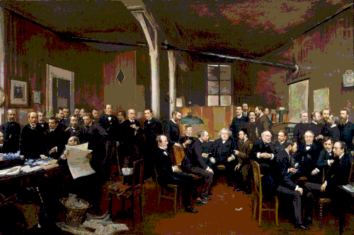 La Salle de rédaction du Journal des Débats, 1889, Jean Béraud