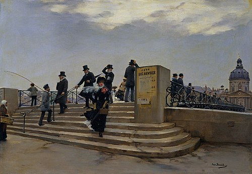 A Windy Day on the Pont des Arts, 1880, Jean Béraud