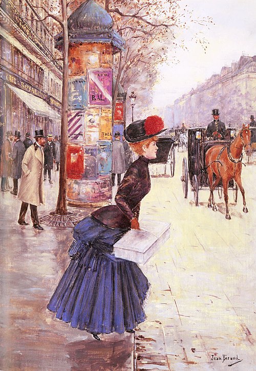 Jeune femme traversant le boulevard, 1935, Jean Béraud