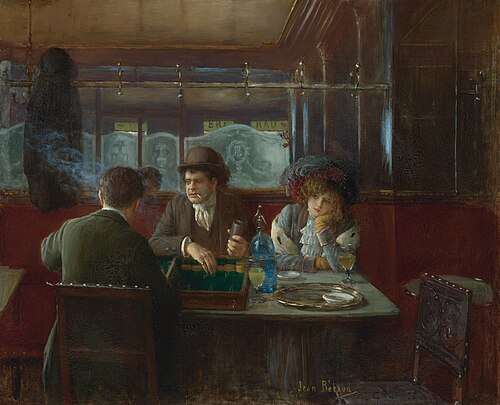 Backgammon au Café, 1908, Jean Béraud
