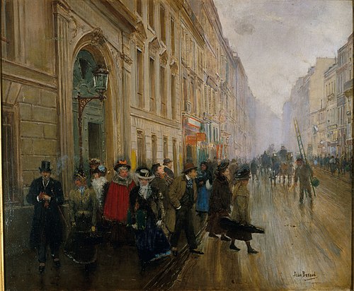 La sortie du conservatoire de musique, 1899, Jean Béraud