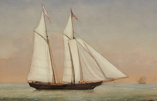 Schooner "Loo Choo" In A Calm Sea, , Fitz Henry Lane