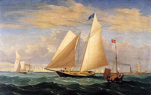 The Yacht America Winning the International Race, 1851, 1851, Fitz Henry Lane