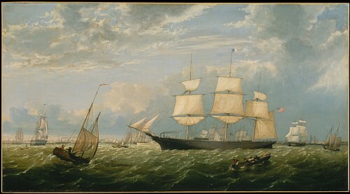 The Golden State Entering New York Harbor, 1854, Fitz Henry Lane