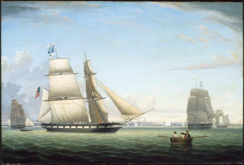 Le Brick Antelope dans le port de Boston, 1863, Fitz Henry Lane