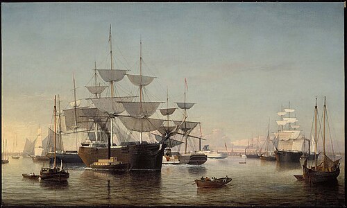 New York Harbor, 1855, Fitz Henry Lane
