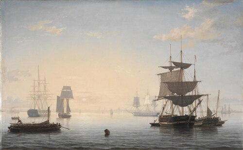Harbor of Boston, with the City in the Distance, 1846, Fitz Henry Lane