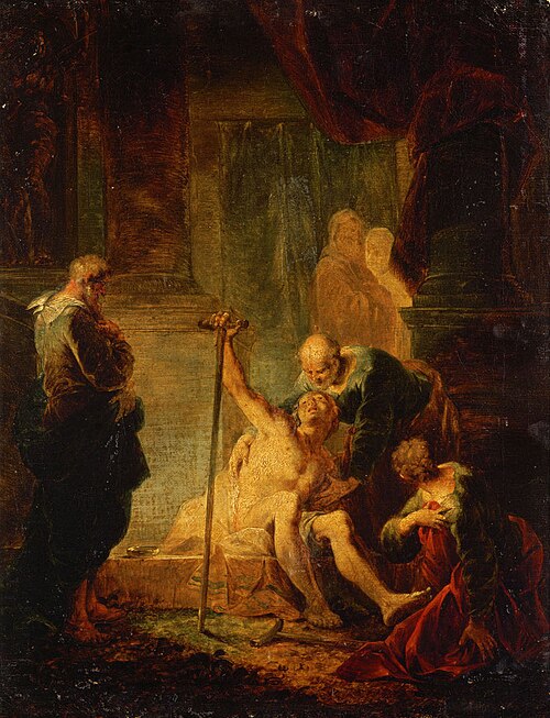 Petrus und Johannes heilen den Lahmgeborenen im Tempel, 1752, Januarius Zick
