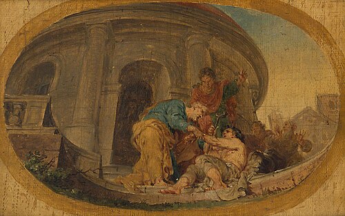 Petrus und Johannes heilen den Lahmgeborenen im Tempel, 1786, Januarius Zick