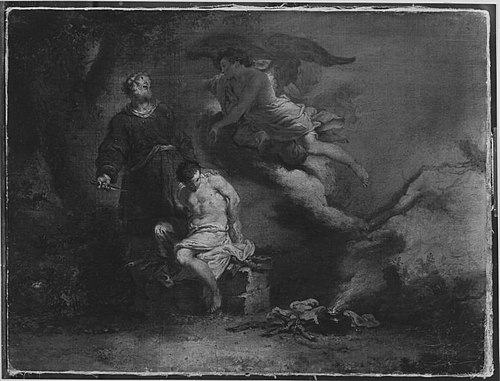 An Angel prevents Abraham to sacrifice Isaac (Genesis 22:11), 1767, Januarius Zick