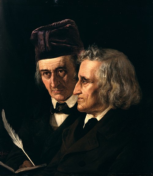 Doppelportrait der Brüder Jacob und Wilhelm Grimm by Jerichau-Baumann, 1855, Elisabeth Jerichau-Baumann