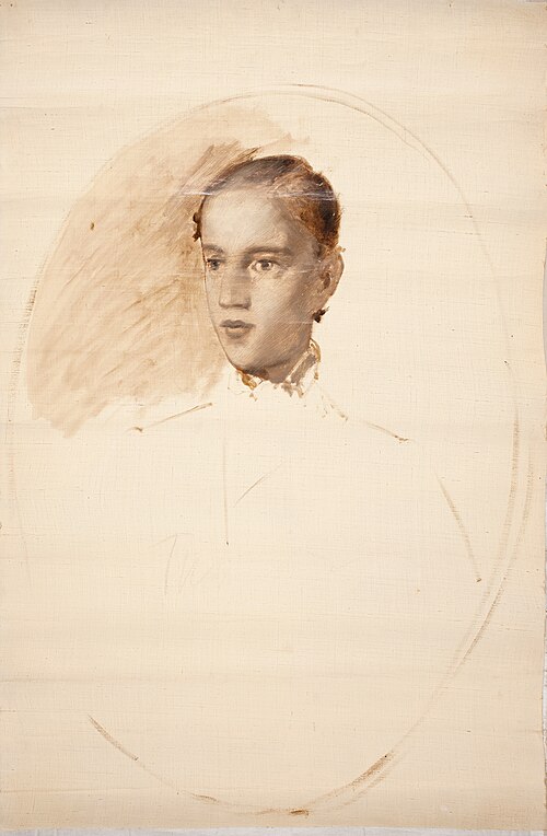 Portrætskitse. Formodentlig kunstnerens søn Thorald Jerichau, 1860, Elisabeth Jerichau-Baumann